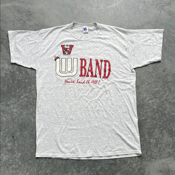 Wisconsin Athletic Gray and Red Short Sleeve Tee - Picture 1 of 5